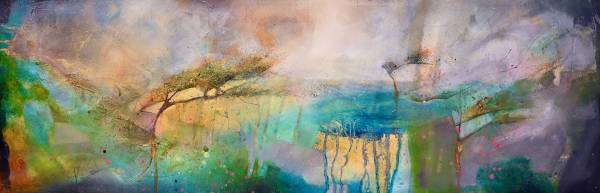 - Oil & Mixed Media on Canvas, Painting by Kate Richardson, measuring 30 x 90 cm (H x W) framed at 33 x 93 cm £1400